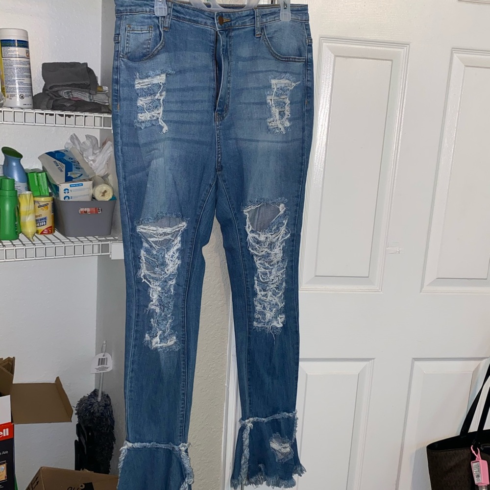 Distress Flare Jeans